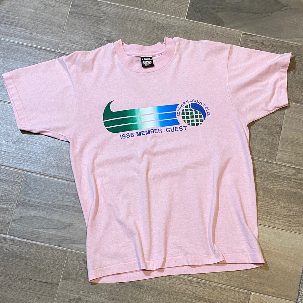 1988 Member Guest Bossier Racquet Club Screen Stars Light Pink T-Shirt